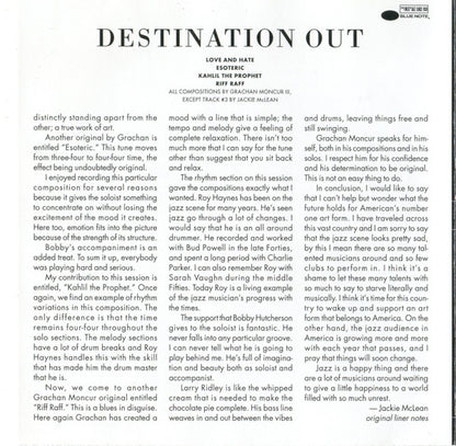 Jackie McLean : Destination Out (CD, Album, Copy Prot., RE, RM)