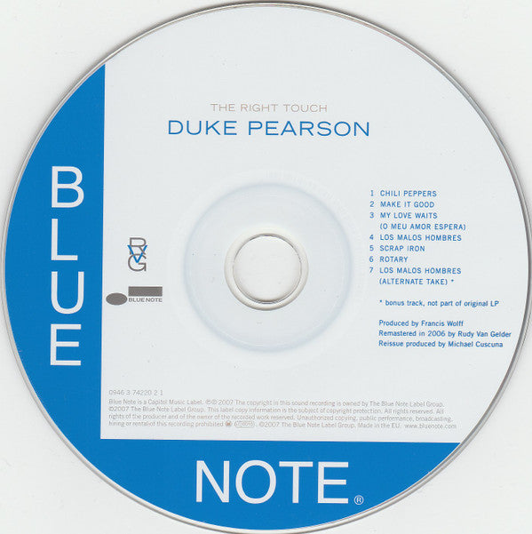 Duke Pearson : The Right Touch  (CD, Album, RE, RM)