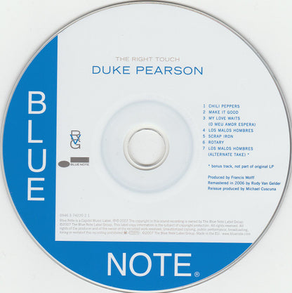 Duke Pearson : The Right Touch  (CD, Album, RE, RM)