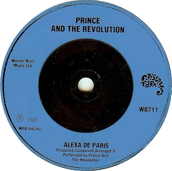 Prince And The Revolution : Mountains (7", Single, Blu)