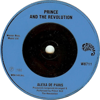 Prince And The Revolution : Mountains (7", Single, Blu)