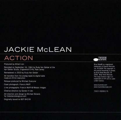 Jackie McLean : Action (CD, Album, Copy Prot., RE, RM)