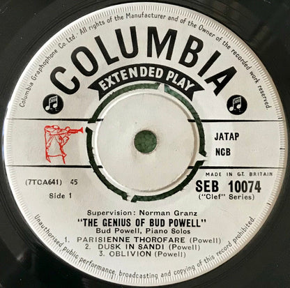 Bud Powell : The Genius Of Bud Powell (7", EP)