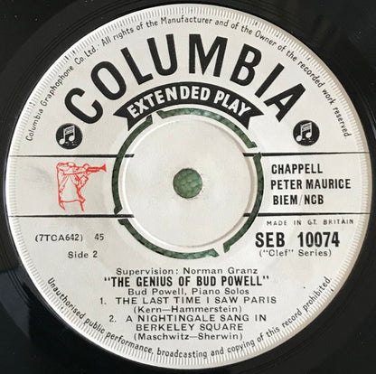 Bud Powell : The Genius Of Bud Powell (7", EP)