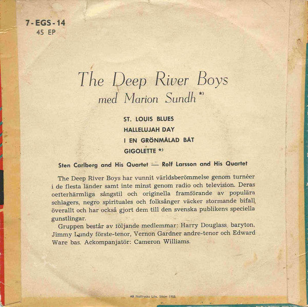 Deep River Boys Med Marion Sundh : St. Louis Blues (7", EP)