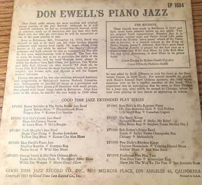 Don Ewell : Don Ewell's Piano Jazz (7", EP, Red)