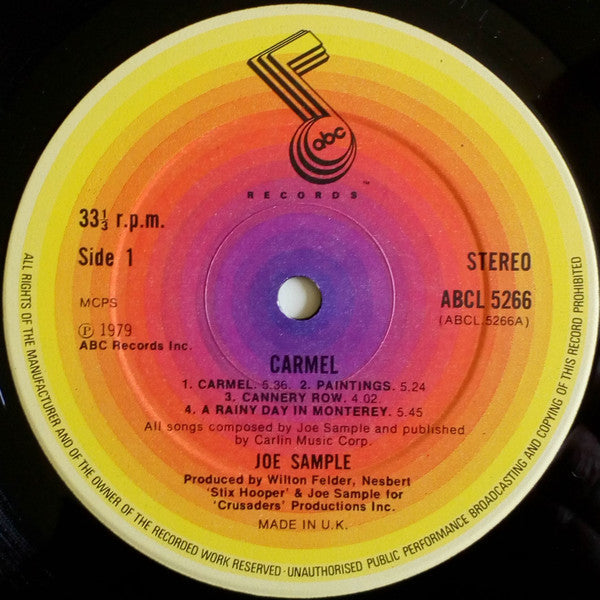Joe Sample : Carmel (LP, Album)