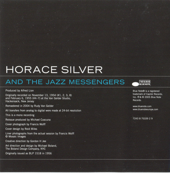 Horace Silver And Art Blakey & The Jazz Messengers : Horace Silver And The Jazz Messengers (CD, Comp, Copy Prot., RE, RM)