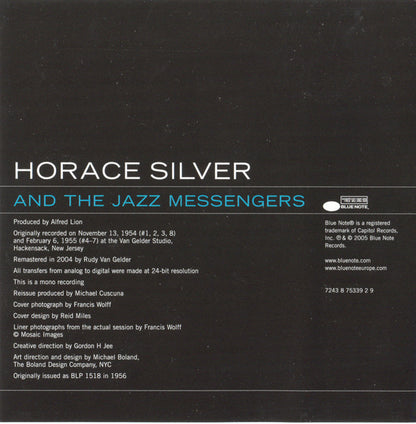 Horace Silver And Art Blakey & The Jazz Messengers : Horace Silver And The Jazz Messengers (CD, Comp, Copy Prot., RE, RM)