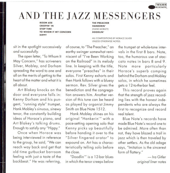 Horace Silver And Art Blakey & The Jazz Messengers : Horace Silver And The Jazz Messengers (CD, Comp, Copy Prot., RE, RM)