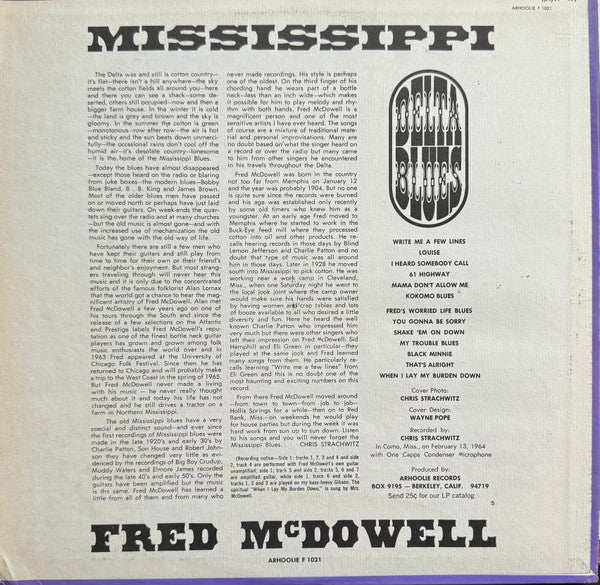 Fred McDowell : Delta Blues (LP, Album, Mono, RP)