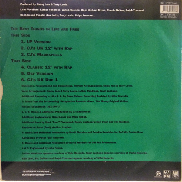 Luther Vandross & Janet Jackson With Special Guests Bell Biv Devoe & Ralph Tresvant : The Best Things In Life Are Free (12", EP)