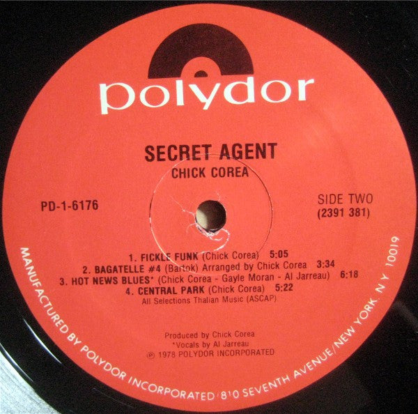 Chick Corea : Secret Agent (LP, Album, AL)