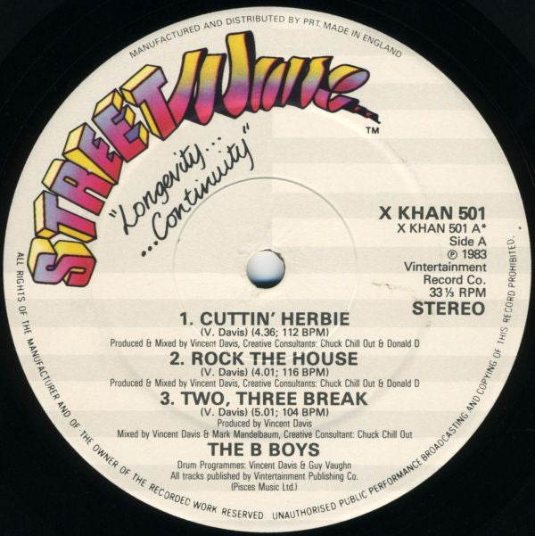 The B-Boys : Cuttin' Herbie / Two Three Break (12", P/Mixed)