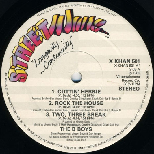 The B-Boys : Cuttin' Herbie / Two Three Break (12", P/Mixed)