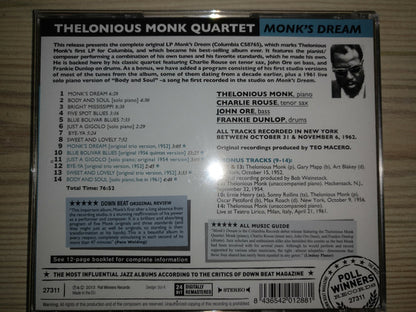 The Thelonious Monk Quartet : Monk's Dream (CD, Album, RE, RM, S/Edition, 24 )