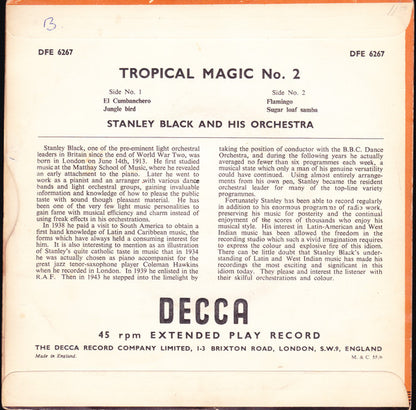 Stanley Black & His Orchestra : Tropical Magic - No. 2 (7", EP, Mono, Tri)