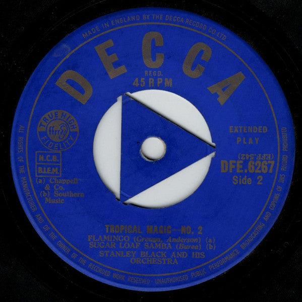 Stanley Black & His Orchestra : Tropical Magic - No. 2 (7", EP, Mono, Tri)