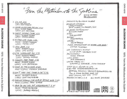 Blossom Dearie : 1975 - From The Meticulous To The Sublime (CD, Album, RE)