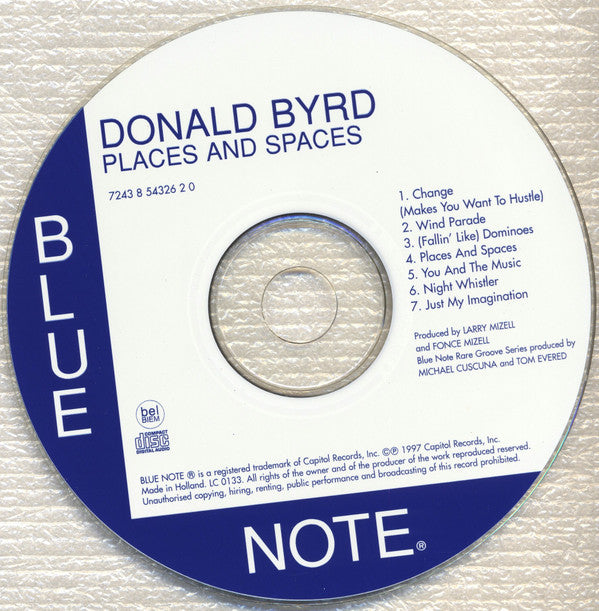 Donald Byrd : Places And Spaces (CD, Album, RE)