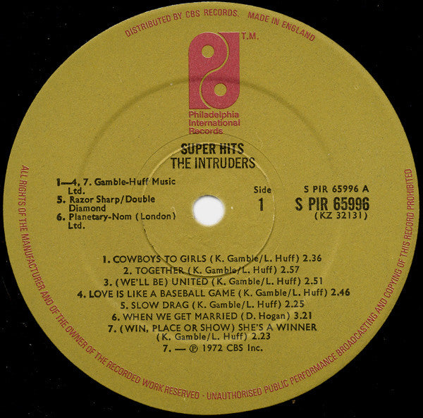 The Intruders : Super Hits (LP, Comp)