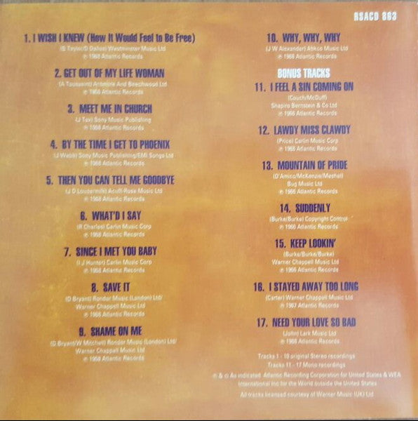 Solomon Burke : I Wish I Knew (CD, Album, Mono, RE)