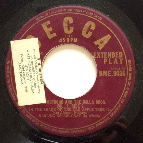 Louis Armstrong, The Mills Brothers : Louis Armstrong And The Mills Brothers Vol. 2 (7", EP)