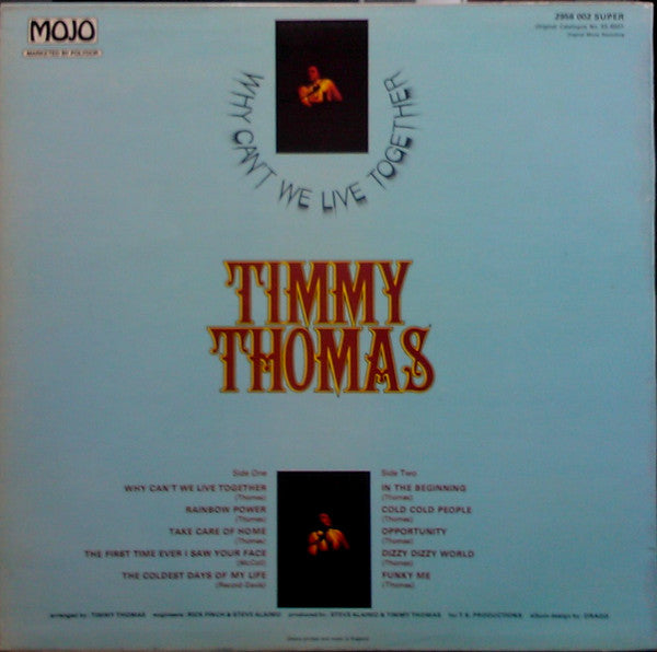 Timmy Thomas : Why Can't  We Live Together (LP, Album, Mono)