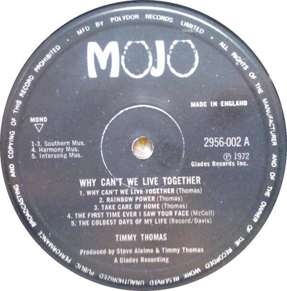 Timmy Thomas : Why Can't  We Live Together (LP, Album, Mono)