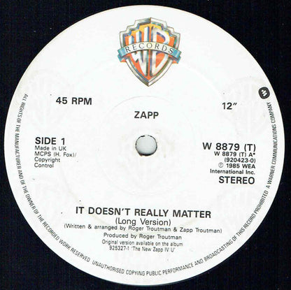 Zapp : It Doesn't Really Matter (12", Die)
