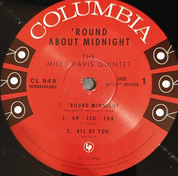 Miles Davis : 'Round About Midnight (LP, Album, Mono, RE, 180)