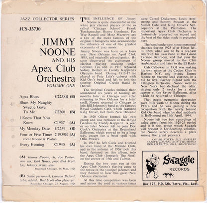 Jimmie Noone's Apex Club Orchestra : Jimmy Noone And His Apex Club Orchestra Vol. One (7", EP)