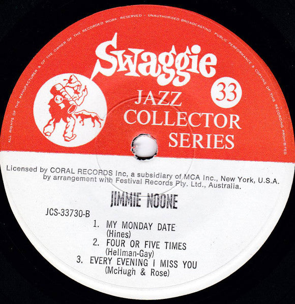 Jimmie Noone's Apex Club Orchestra : Jimmy Noone And His Apex Club Orchestra Vol. One (7", EP)