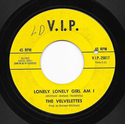 The Velvelettes : Lonely Lonely Girl Am I / I'm The Exception To The Rule (7", Single, Styrene)