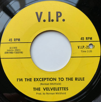 The Velvelettes : Lonely Lonely Girl Am I / I'm The Exception To The Rule (7", Single, Styrene)