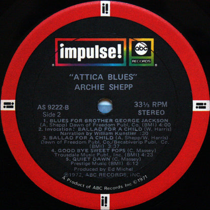 Archie Shepp : Attica Blues (LP, Album, Gat)