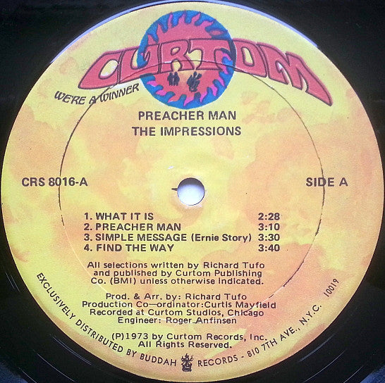The Impressions : Preacher Man (LP, Album, Son)