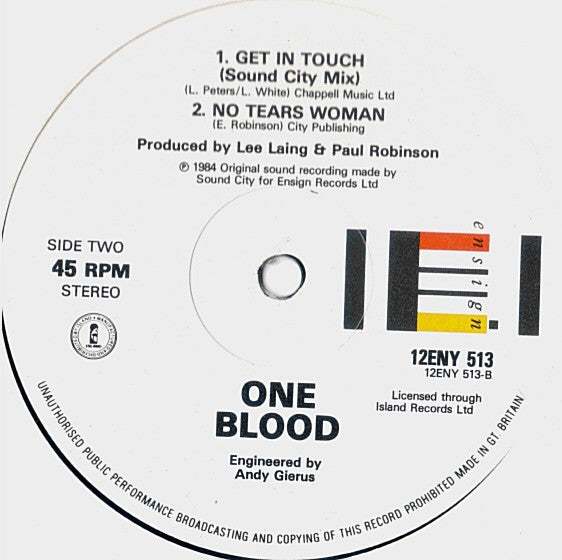 One Blood : Get In Touch With Me (12")