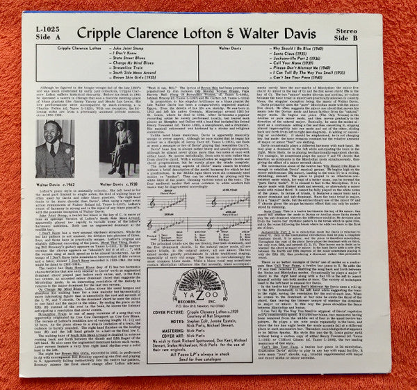 Cripple Clarence Lofton & Walter Davis : Cripple Clarence Lofton & Walter Davis (LP, Comp, RE)