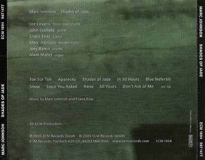 Marc Johnson (2) : Shades Of Jade (CD, Album)