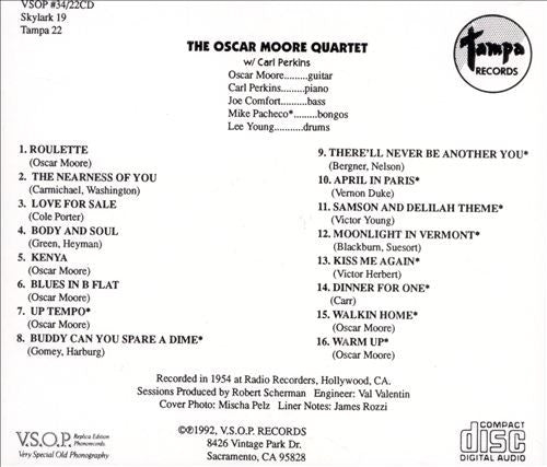 The Oscar Moore Quartet With Carl Perkins (4) : Oscar Moore (CD, Album, Comp, RE)