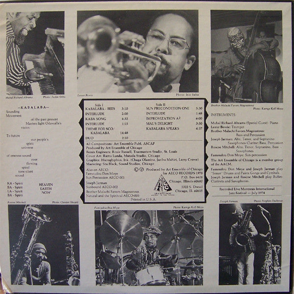 The Art Ensemble Of Chicago : Kabalaba: Live At Montreux Jazz Festival (LP, Album)