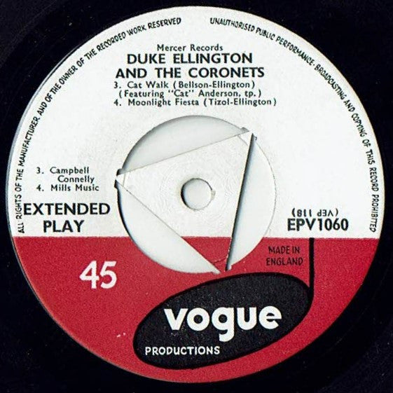 Duke Ellington And  The Coronets (3) : Duke Ellington's Coronets (7", EP, Mono)