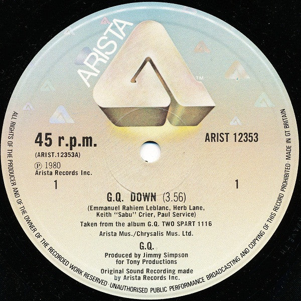 GQ : G.Q. Down (12")