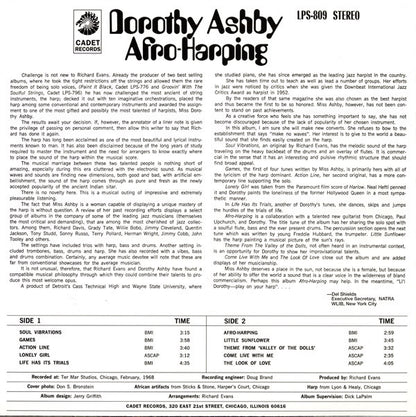 Dorothy Ashby , Arranged and Conducted By Richard Evans (2) : Afro-Harping (LP, Album, RE, 180)