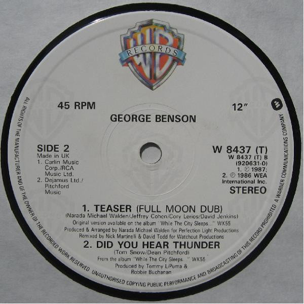 George Benson : Teaser (Extended Remix) (12")