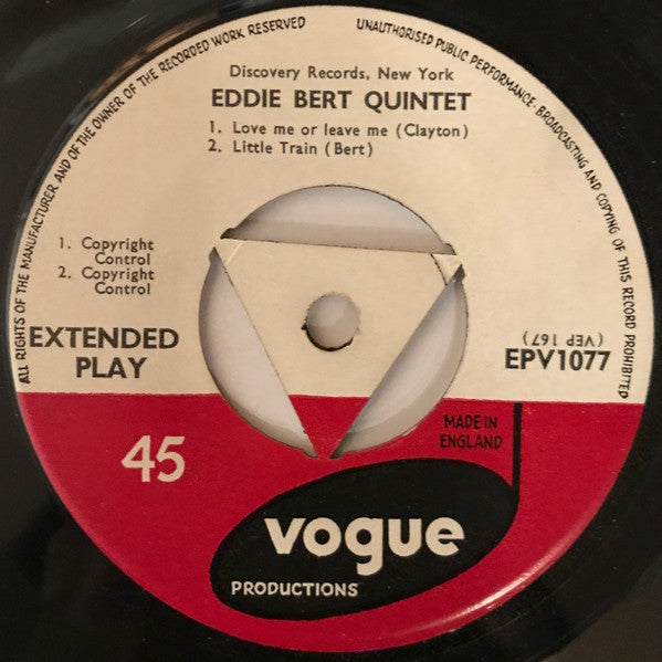 Eddie Bert Quintet : Vol. 1 (7", EP, Mono)