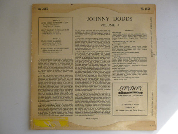 Johnny Dodds : Volume 3 (10", Comp, Mono)