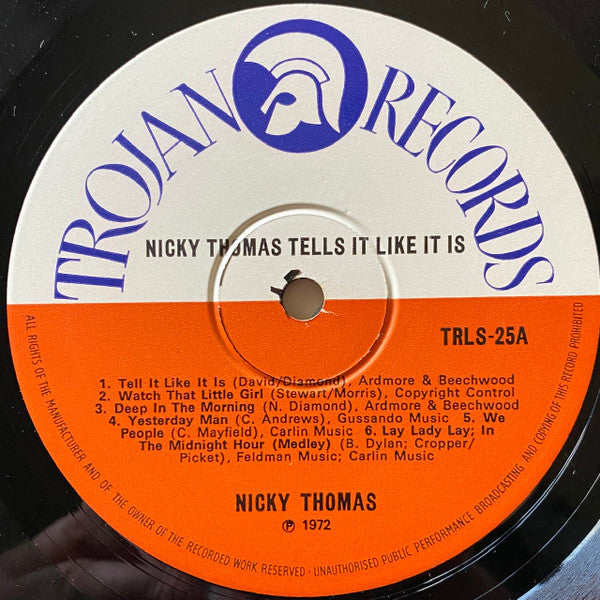 Nicky Thomas : Tell It Like It Is (LP, Album)