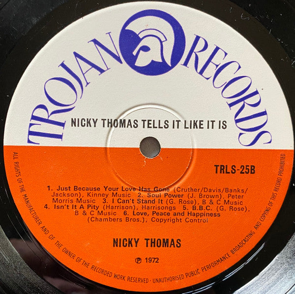 Nicky Thomas : Tell It Like It Is (LP, Album)